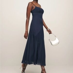 Reformation Catana Dress Blue - Size 8
